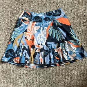 Blue and Orange Pleated Pickleball Mini Skirt